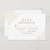 Faux Gold Confetti Mariage buffet RSVP (Devant / Derrière)