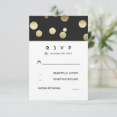 Faux Gold Confetti Mariage Cartes RSVP (Debout devant)