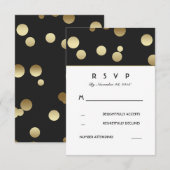Faux Gold Confetti Mariage Cartes RSVP (Devant / Derrière)