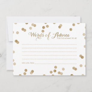 Faux Gold Confetti Modern Words of Advice Kaarten
