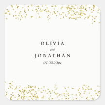 Faux Gold Confetti | Moderne trouwstickers