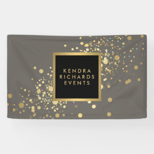 Faux Gold Confetti op Modern Grey Banner
