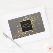 Faux Gold Confetti op Modern Grey Stickers (Envelop)
