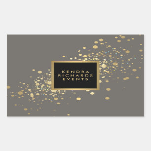 Faux Gold Confetti op Modern Grey Stickers