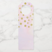 Faux Gold Confetti op Paarse Waterverf bruiloft Flessenhanger (Achterkant)