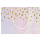 Faux Gold Confetti op Paarse Waterverf bruiloft Groot Cadeauzakje (Achterkant)