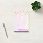 Faux Gold Confetti op Paarse Waterverf bruiloft Post-it® Notes (Kantoor)