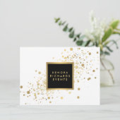 Faux Gold Confetti op wit cadeaubon (Staand voorkant)
