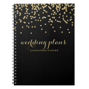 Faux Gold Confetti op zwart Alle onderwerpen Notitieboek