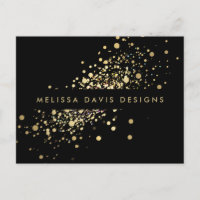 Faux Gold Confetti op zwart Modern Briefkaart