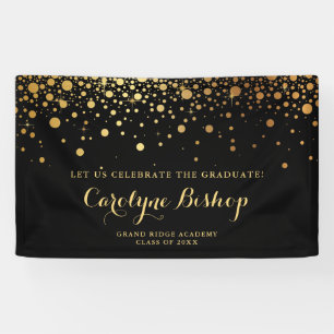 Faux Gold Confetti - Persoonlijk Afstuderen   Zwar Spandoek