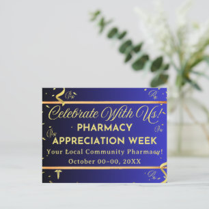 Faux Gold Confetti Pharmacie Appréciation Carte Po