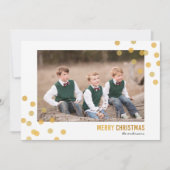 Faux Gold Confetti Photo Joyeuse carte de Noël (Devant)