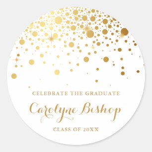 Faux Gold Confetti - Sticker op maat van Afstudere