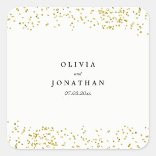 Faux Gold Confetti Stickers Mariage moderne