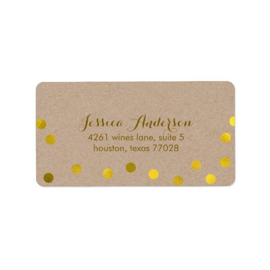 Faux Gold Confetti Stippen Etiket (Voorkant)