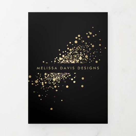 Faux Gold Confetti sur Black Brochure (Page de couverture)