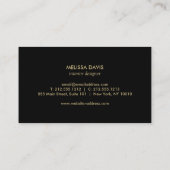 Faux Gold Confetti sur Black Modern Carte de visit (Dos)