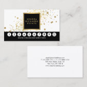 Faux Gold Confetti sur carte de fidélité moderne W (Devant / Derrière)