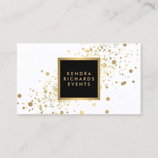 Faux Gold Confetti sur le Carte de visite blanc mo (Devant)