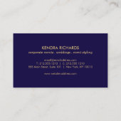 Faux Gold Confetti sur le Carte de visite bleu mod (Dos)