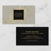 Faux Gold Confetti sur le Carte de visite Tan Mode (Devant / Derrière)