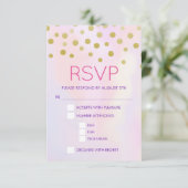 Faux Gold Confetti sur Purple Watercolort RSVP (Debout devant)