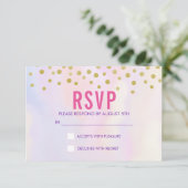 Faux Gold Confetti sur Purple Watercolort RSVP (Debout devant)