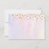 Faux Gold Confetti sur Purple Watercolort RSVP (Dos)