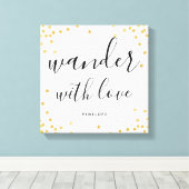 Faux Gold Confetti Wander met Love Canvas (Insitu (Houten vloer))