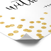 Faux Gold Confetti Wander met Poster Love (Hoek)
