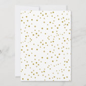 Faux Gold Confetti Wedding Invitation Kaart (Achterkant)
