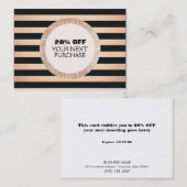 Faux Gold & Copper Striped Mode & Beauty Coupon (Voorkant / Achterkant)