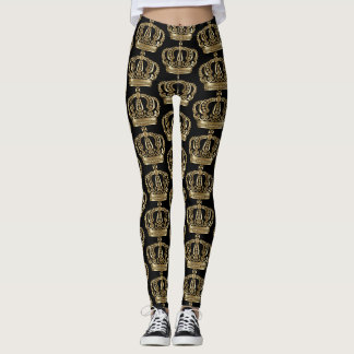 Faux Gold Crown Leggings