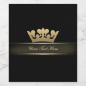 Faux Gold Crown Wijnlabel Wijn Etiket (Enkel label)