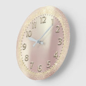 Faux Gold Crystals Glitter Arabic Numbers Roos Grote Klok (Hoek)