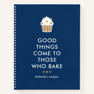 Faux Gold Cupcake Blue Good Things Baking Recept Notitieboek
