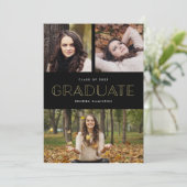 Faux Gold Deco | Uitnodiging fotograaf (Staand voorkant)