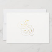 Faux Gold Elegant Calligraphy Verloving Monogram Kaart (Achterkant)