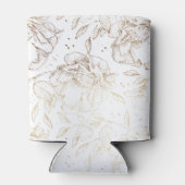 Faux Gold Elegant Hand Drawn Floral Wedding Gift Blikjeskoeler (Achterkant)