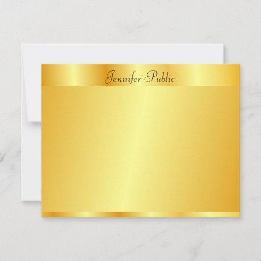 Faux Gold Elegant Hand Script Name Text Sjabloon (Voorkant)