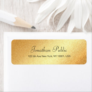 Faux Gold Elegant modern handschrift Etiket