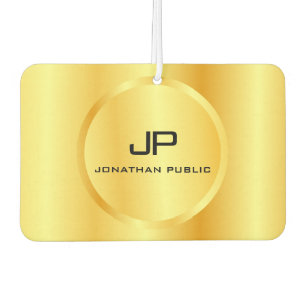 Faux Gold Elegant Modern Monogram Sjabloon Luchtverfrisser