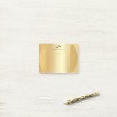 Faux Gold Elegant Modern Monogram Sjabloon Post-it® Notes (Op bureau)