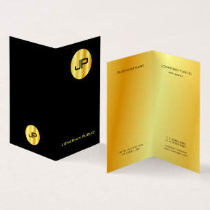 Faux Gold Elegant Modern Monogram Sjabloon Visitekaartjes