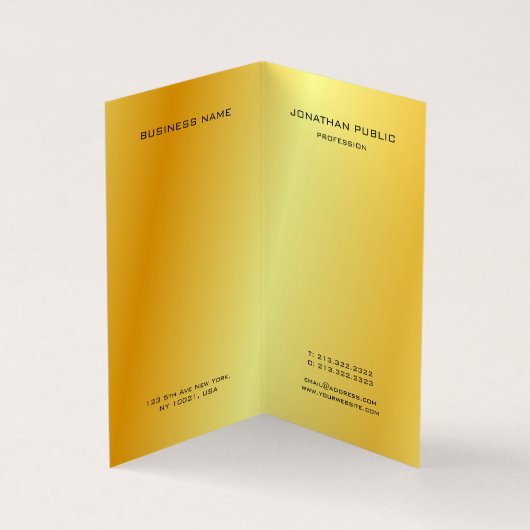 Faux Gold Elegant Modern Monogram Sjabloon Visitekaartjes (Binnen)