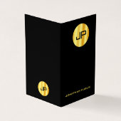 Faux Gold Elegant Modern Monogram Sjabloon Visitekaartjes (Buitenkant)