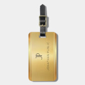 Faux Gold Elegant Modern Trendy Sjabloon Bagagelabel (Voorkant verticaal)