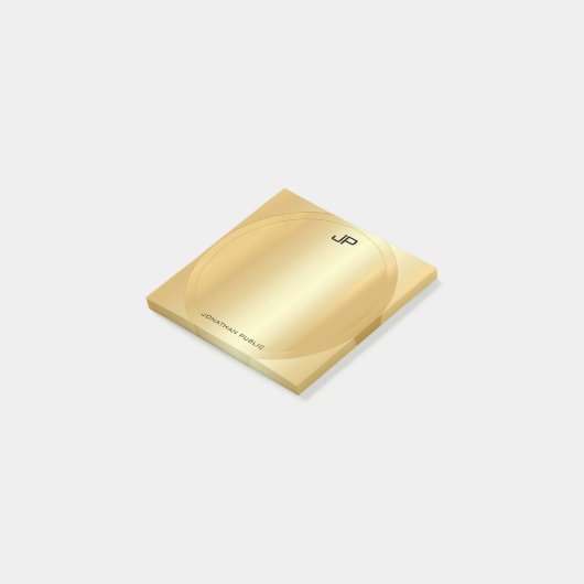 Faux Gold Elegant Moderne Monogrammen Sjabloon Post-it® Notes (Schuin)