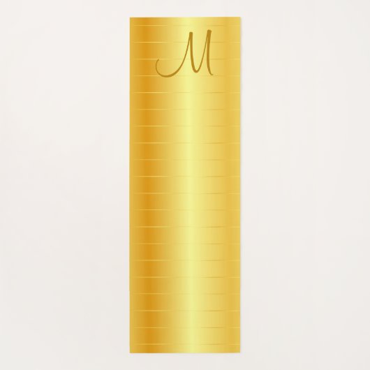 Faux Gold Elegant Moderne Monogrammen Sjabloon Yogamat (Achterkant)